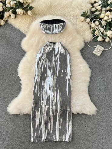 платье с пайетками большого размера: Летняя двойка 🧊 с нежными пайетками, не колется, комфортно в — 3