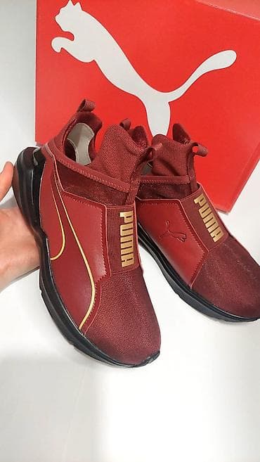 puma пума: Кроссовки Puma (бордовые) - Лаконичный slip-on дизайн без шнурков — 1