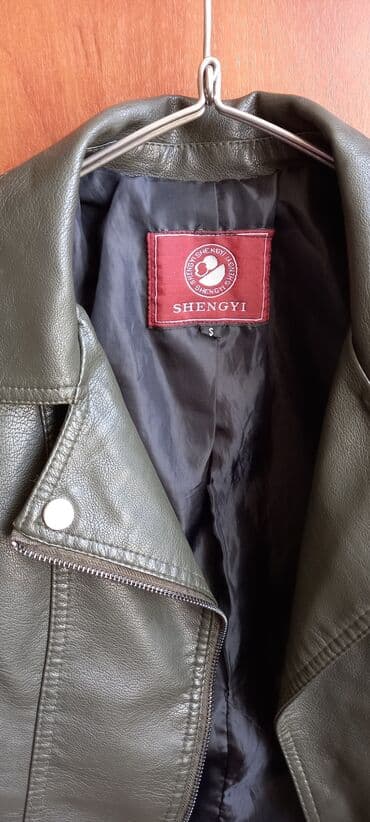 женские пиджаки жакеты: Кожанная куртка цвет хаки новый из Росии — 3