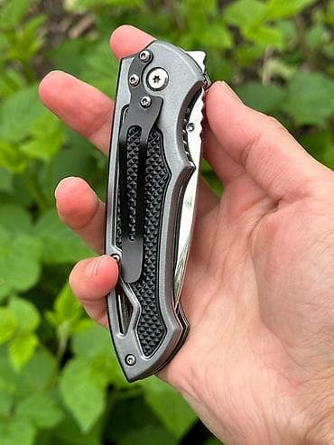 скотч с надписью: Складной нож EDC - Тип: карманный складной нож с осевым винтом и — 4