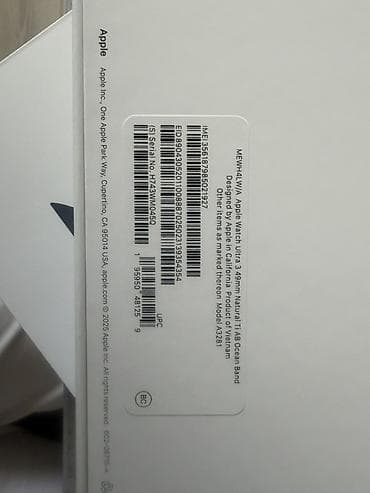 рф номер: Apple Watch Ultra 3, модель A3281. Корпус из титана (Natural — 1