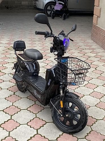 мото зашита: Электроскутер Panda (электровелосипед-скутер) в чёрном цвете — 3