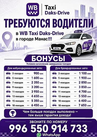 продаю место на ошском рынке: Требуется Водитель такси - С личным транспортом, Без опыта, Премии, Подработка, Старше 23 лет — 1
