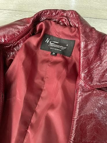 деми куртка женская: Женская бордовая куртка/пиджак из чистой кожи - Цвет: насыщенный — 4