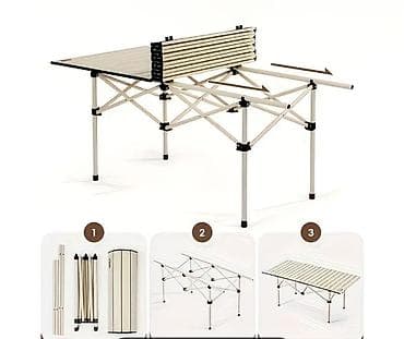 Складной походный стол, Новый, Другой материал, цвет - Черный — 2