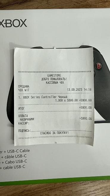 ps v: Геймпад Xbox Wireless Controller (черный) + кабель USB Состояние — 3