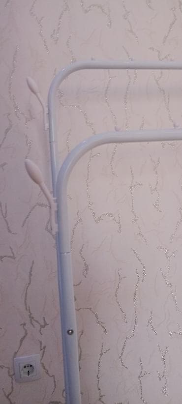 Вешалки: Напольная вешалка для одежды, двухъярусная, металлическая, белого — 1