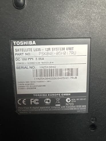 тошиба l650d: Ноутбук, Toshiba, 14 ", Для несложных задач, память HDD — 4