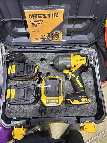темир тапкыч: Аккумуляторный ударный гайковерт BESTIR (Brushless) в комплекте — 1
