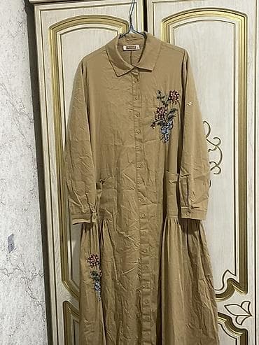 signet turkey: Повседневное платье, Турция, Лето, Длинная модель, Хлопок, Платье-рубашка — 1