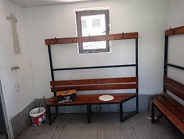 Мебель: Скамейка Металл, Со спинкой, Без крыши — 1