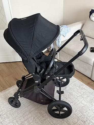 детский селкинчек: Коляска, цвет - Черный, Б/у — 3