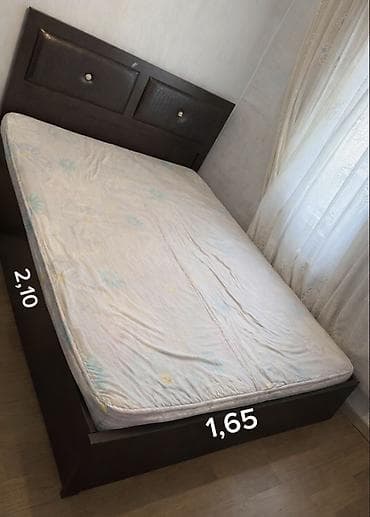 Балдар эмереги: Уктоочу бөлмө гарнитуру, Колдонулган, Эки кишилик керебет, Металл, түсү - Күрөң — 2