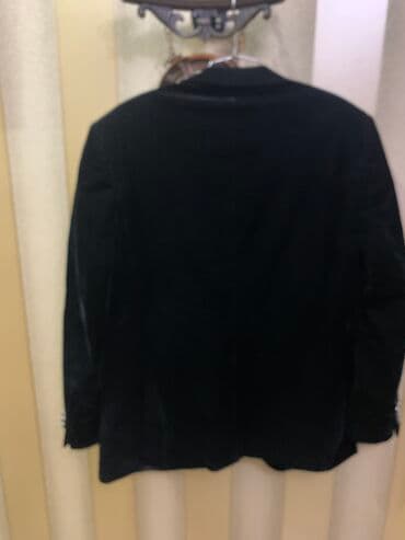 винтажные одежды: Пиджак мужской 46 размера велюр черный в хорошем состоянии — 4