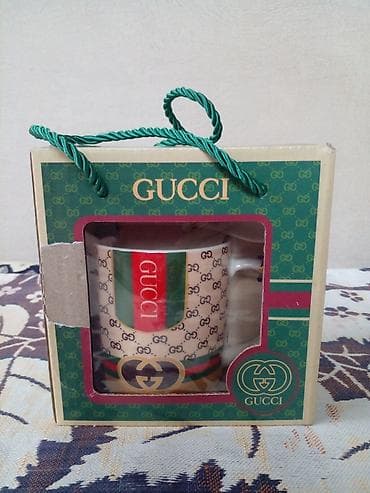 Посуда: Кружка с ложкой Gucci в фирменной подарочной коробке. - Дизайн с — 1