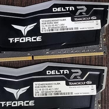 ssd 250: Оперативная память, Б/у, T-Force, 16 ГБ, DDR4, 3600 МГц, Для ПК — 5