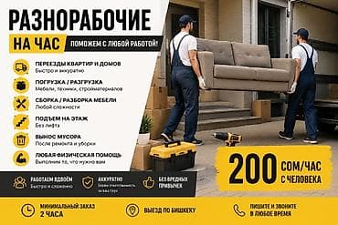 Разнорабочие на час | Помощь с переездом ✔️ Переезды квартир и домов