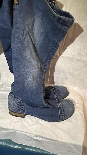 Сапоги: Джинсовые сапоги до колена - Материал верха: плотный деним (джинса) с — 3