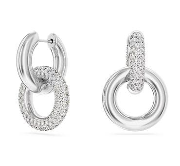 буюм: Серьги круглые Swarovski Dextera. Родиевое покрытие, сертификат — 4