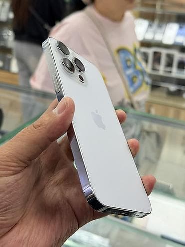 IPhone 13 Pro Max, Б/у, 128 ГБ, White Titanium, Защитное стекло, Чехол, 83 % — 2
