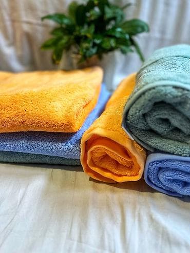 Полотенца: Махровые полотенца - Материал: хлопковая махра (высокая плотность — 5