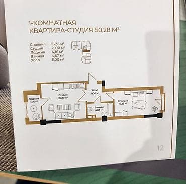 жк gravity: 2 комнаты, 51 м², Элитка, 11 этаж, Готовая ПСО (под самоотделку) — 3