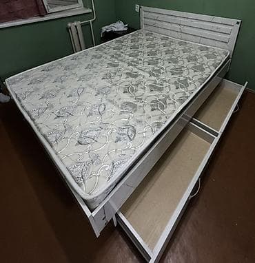 Эки кишилик керебет, Колдонулган, Матрасы бар, узуну - 200 см — 4