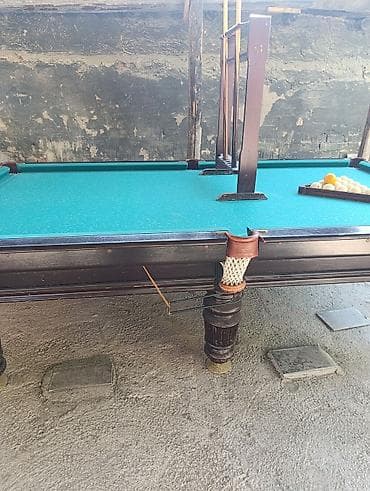 бильардный стол: Бильярдный стол для русского бильярда - Игровое поле с зелёным — 4