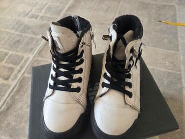 мурские туфли: Детские зимние ботинки из экокожи - Цвет: белый верх с чёрными — 1