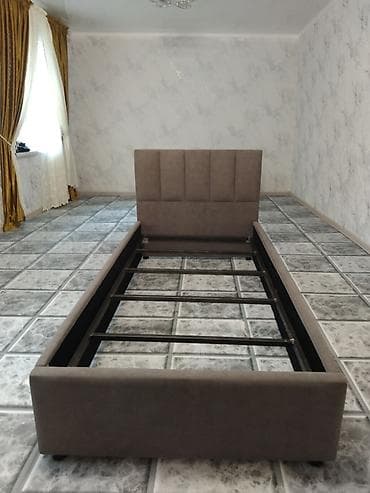 Обои: Односпальная кровать-основание с мягким изголовьем - Размер спального — 2