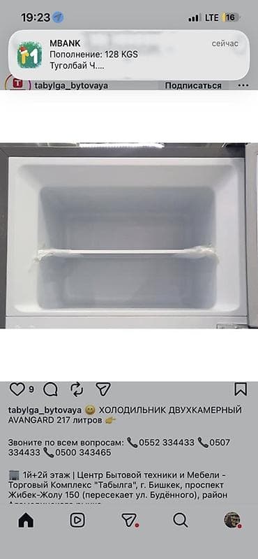 alpine 92: Холодильник двухкамерный AVANGARD, 217 л Размер: 145х55х55см - Общий — 3