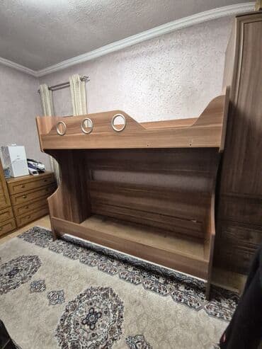 набор макита 5 в 1: Двухъярусная детская кровать, Б/у, ЛДСП, цвет - Коричневый — 5