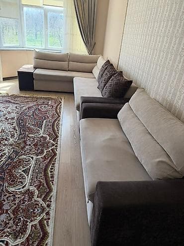 plastik stol stul: Комплект мягкой мебели, Б/у, Самовывоз, цвет - Бежевый — 2