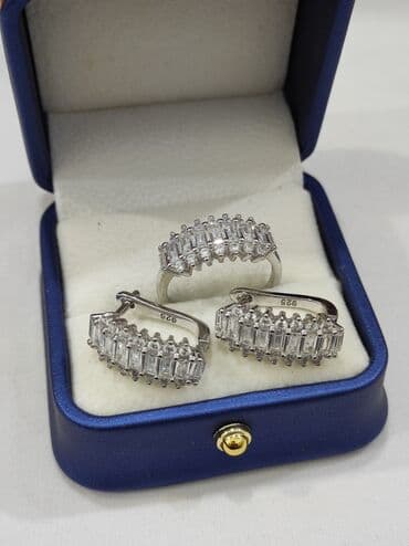 свадебное платье для высокой невесты: Набор украшений, Проба 925, Женские, Новый — 5