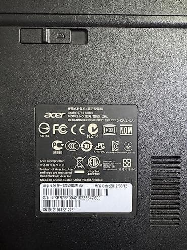 macbook 2012: Acer Aspire 5749 (модель ZRL) - Экран 15.6" (1366×768), матовый - — 4