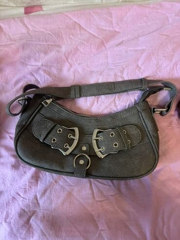 сумка и кошелек набор: Женские сумки-багаеты, 3 модели 1) Серо-графитовая сумка с широким — 1