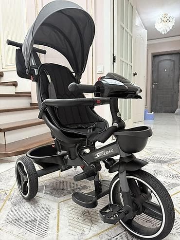 ходунки вожжи: Детский трёхколёсный велосипед-коляска Skillmax - Универсальная — 1