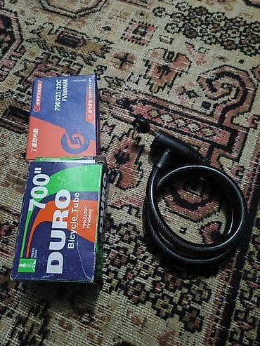 Велокомплект: камеры 700c и трос‑замок - Камеры для at lalafo.kg Велокомплект: камеры 700c и трос‑замок - Камеры для
