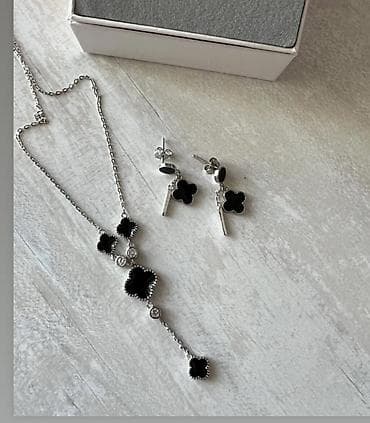 Үлпөт көйнөктөрү жана аксессуарлар: Набор украшений с четырехлистником - Комплект: подвеска на цепочке + — 1