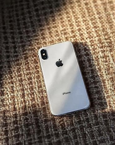 IPhone X, Б/у, 64 ГБ, Серебристый, 100 %