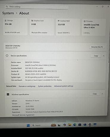 x 256: Ноутбук Dell Для программирования, Intel Core i9, ОЗУ, RAM: 32 ГБ, Dell Alienware — 5