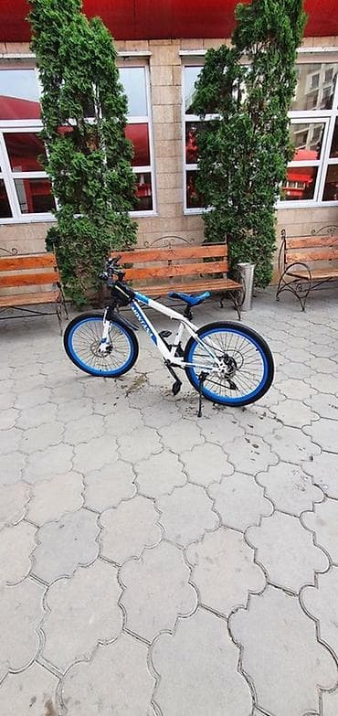 mongoose montana: Горный велосипед Montana, бело‑синяя расцветка. - Колеса 26" с синими — 2