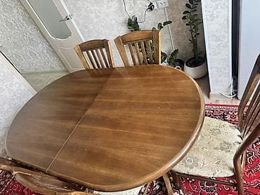 стол для кухнии: Кухонный стол и стул, Б/у, Самовывоз, цвет - Коричневый — 2