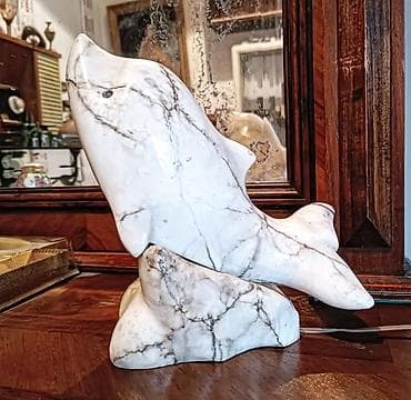 светодиодные лампы для уличного освещения цена: Светильник в форме рыбы из белого мрамора с прожилками. Уникальный — 2