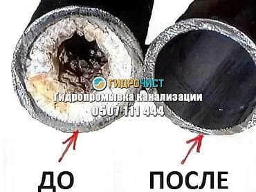 Услуга: гидропромывка канализации Профессиональная очистка труб под