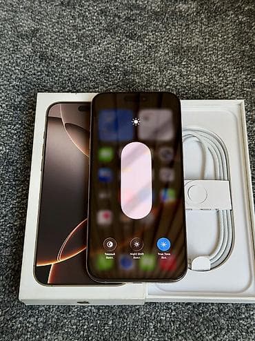 iphone 3: IPhone 16 Pro Max, Б/у, 256 ГБ, Desert Titanium, Защитное стекло, Кабель, Коробка, 95 % — 8