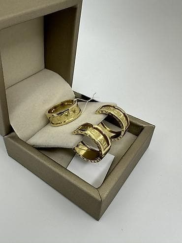 Набор украшений, Проба 585, Новый, Цвет металла: Желтый, Парный набор