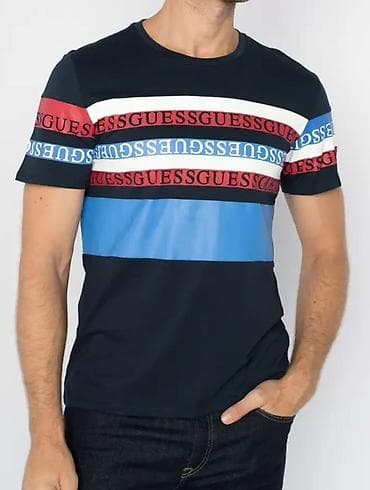 кежуал: Мужская футболка, S, Guess, Новый, цвет - Синий — 1