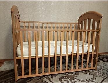 детские крават: Детская односпальная кровать, Б/у, Для девочки, Для мальчика, С матрасом, Дерево, Самовывоз — 1