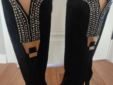 сапоги из натурального меха и кожи: Сапоги деми замшевые, шикарные, состояние 10/10. размер 37 — 2